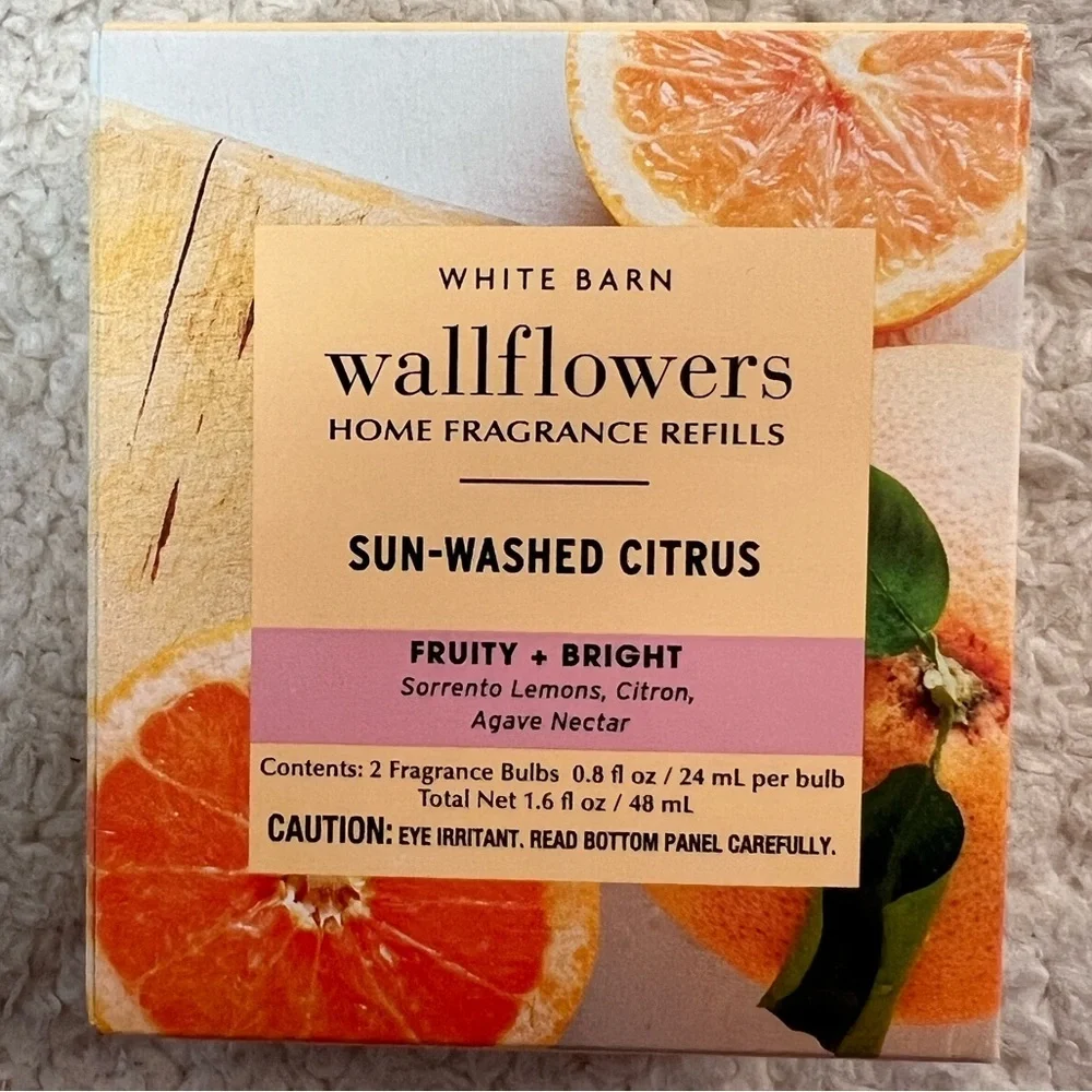 B&BW White Barn "Sun Washed Citrus'" Wallflowers Home Fragrance Refills 2 Boxes - Picture 4 of 7